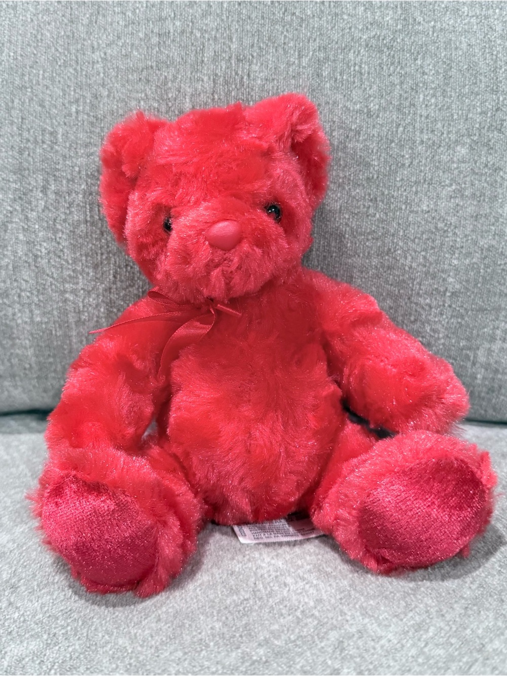 Aurora World Red Teddy Bear Plush Ribbon Bow Sitting 2023